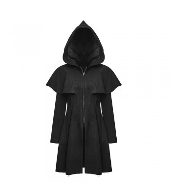 Women Gothic Lolita Zipper Hooded Witch Magic Cloak Coat